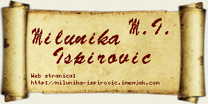 Milunika Ispirović vizit kartica